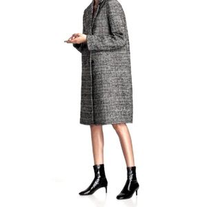 ZARA Black High Heel Faux Patent Ankle Boots